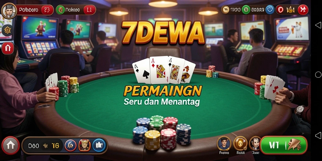 Gameplay Poker yang mendebarkan di 7DEWA.