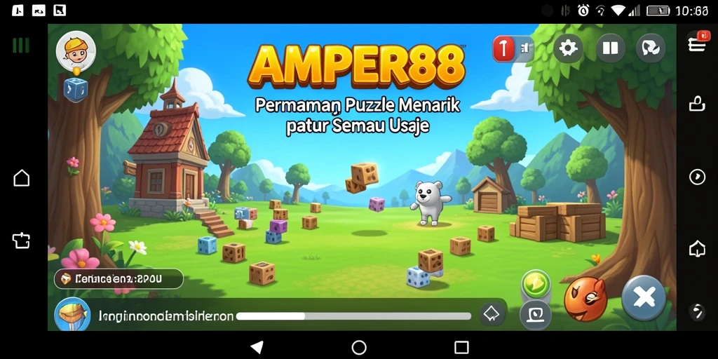 Tampilan gameplay <strong>AMPER88</strong> yang penuh warna dan menantang.