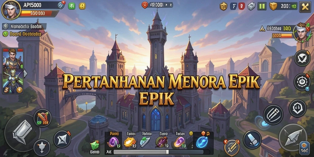 Screenshot menampilkan gameplay seru Tower Defense dari API5000.