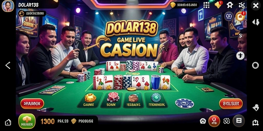 Screenshot gameplay Live Casino DOLAR138 yang menampilkan dealer langsung.
