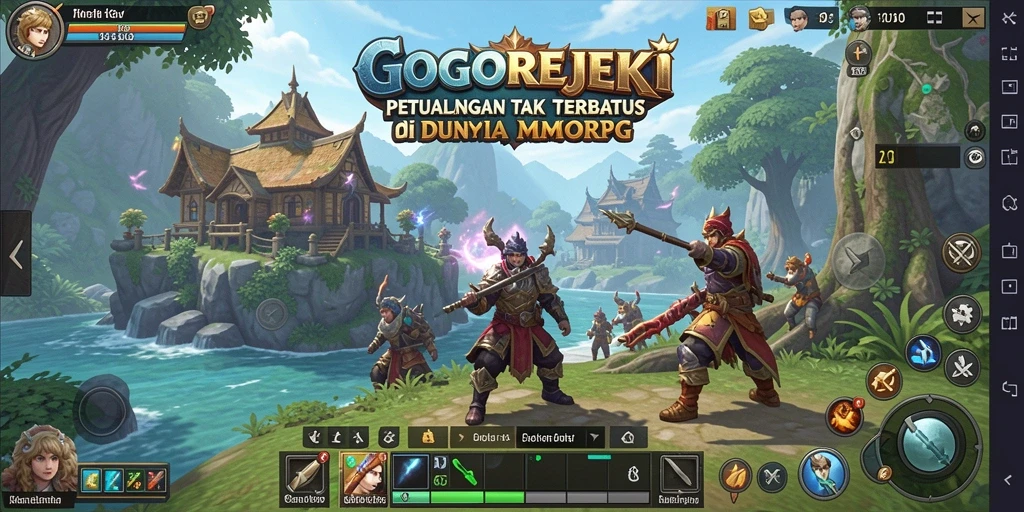 Screenshot menunjukkan aksi dinamis dalam permainan MMORPG GOGOREJEKI.