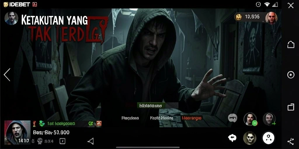 Screenshot gameplay IDEBET yang menghadirkan suasana mencekam.