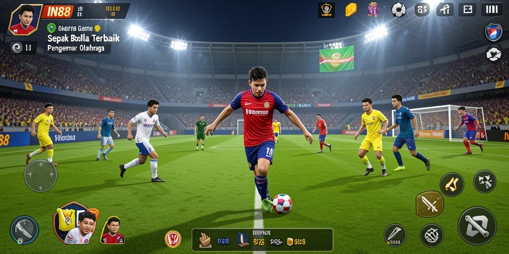 Tampilan seru gameplay sepak bola di IN88 yang realistis.