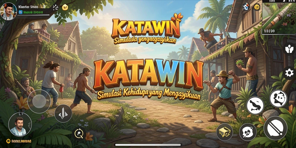 Tampilan gameplay KATAWIN yang menarik dan realistis dalam simulasi kehidupan.