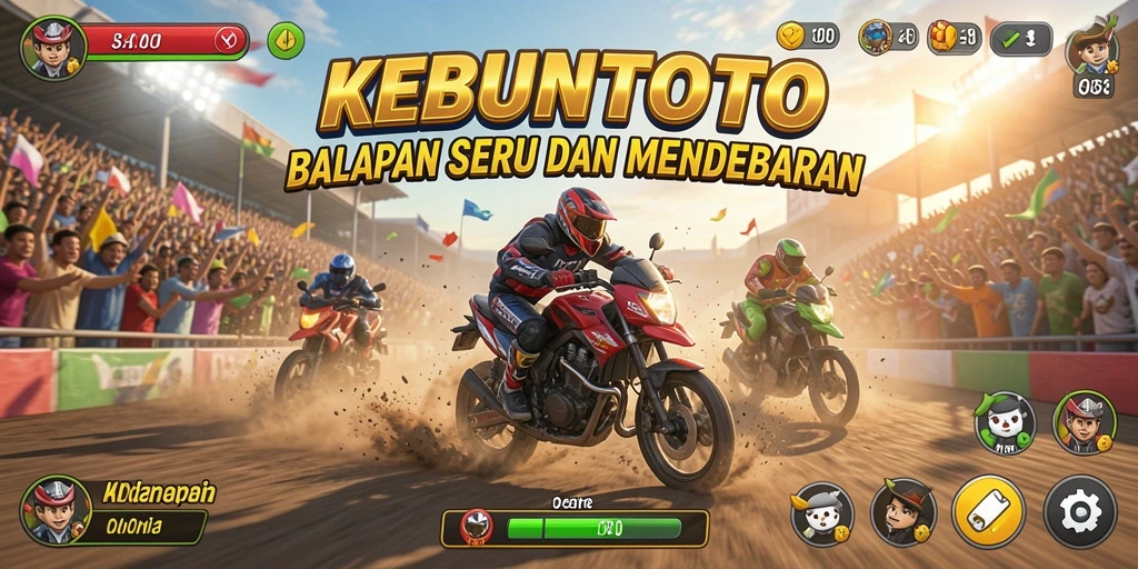 Gameplay Racing KEBUNTOTO yang seru dan mendebarkan.