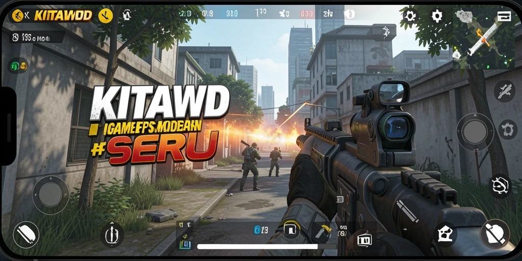 Screenshot gameplay KITAWD yang menampilkan aksi tembak-menembak yang intens.