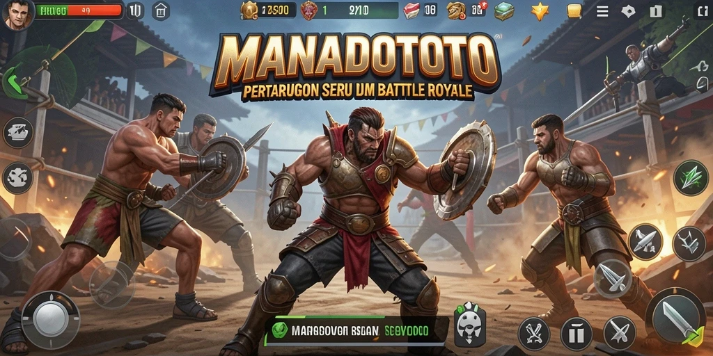 Tampilan gameplay Battle Royale yang menegangkan di MANADOTOTO.