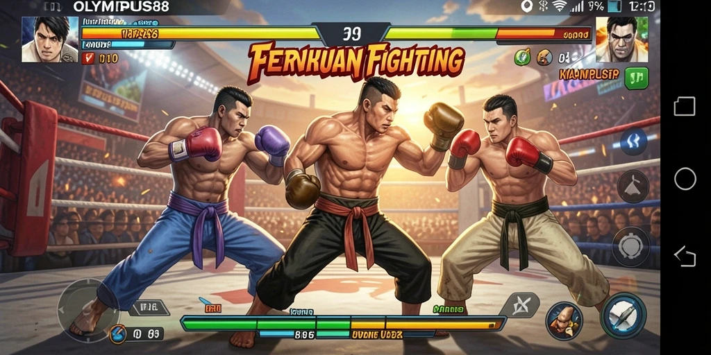 Screenshot OLYMPUS88 menampilkan pertarungan mendebarkan dengan karakter yang kuat.