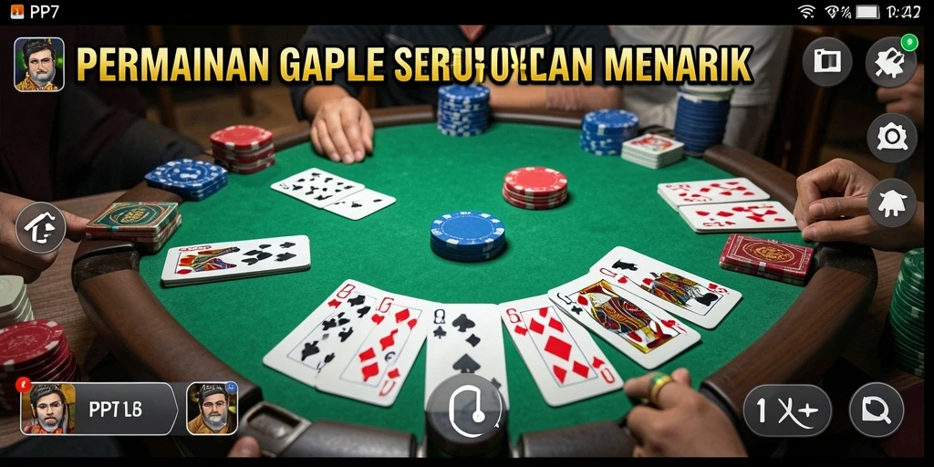 Screenshot gameplay PP7 yang menampilkan serunya bermain Gaple.