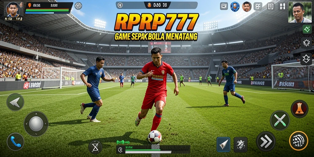 Screenshot gameplay RPRP777 yang menampilkan aksi menarik di lapangan hijau.