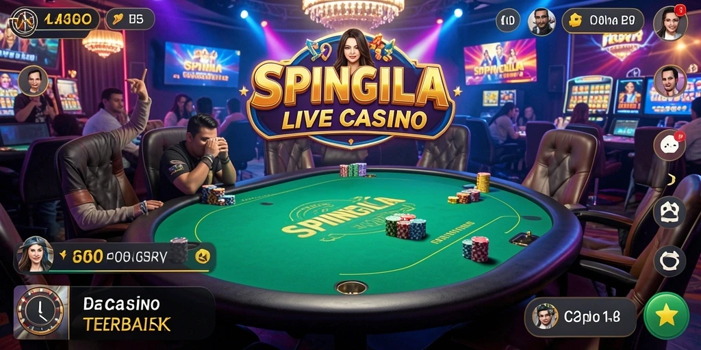 Tampilan gameplay Live Casino yang seru dan interaktif di SPINGILA.
