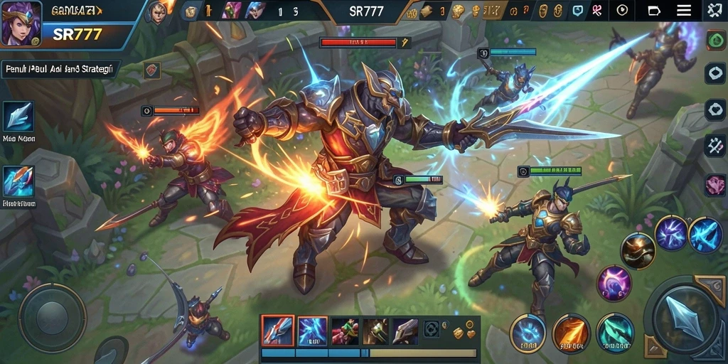 Tampilan dinamis dari gameplay seru SR777 yang penuh aksi.