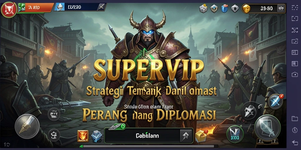 Screenshot gameplay <strong>SUPERVIP</strong> yang menunjukkan intensitas pertempuran strategi.