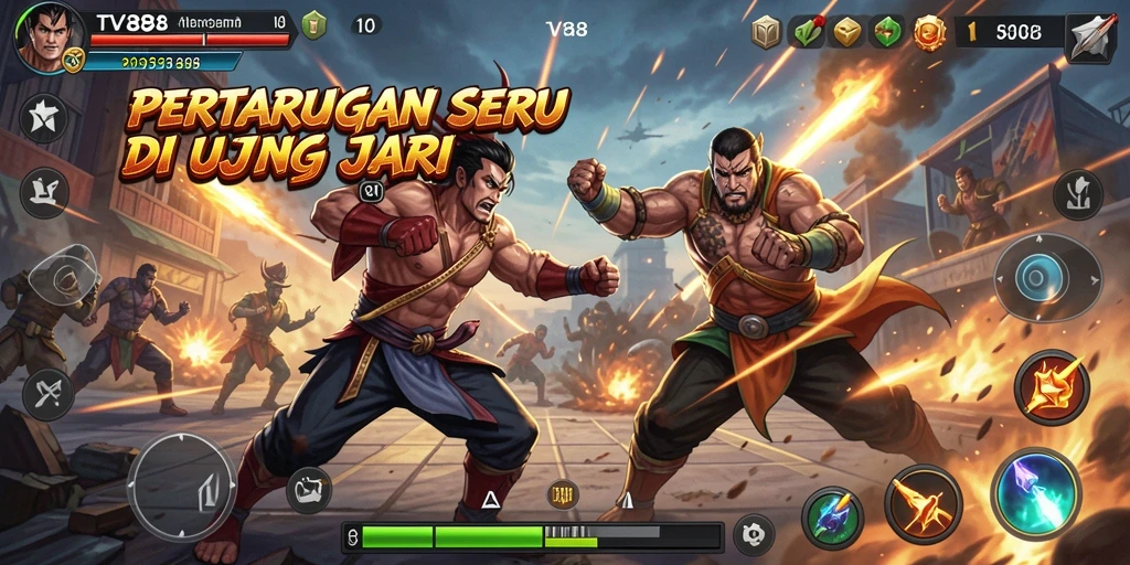 Gameplay TV888 menampilkan aksi pertarungan yang mendebarkan.